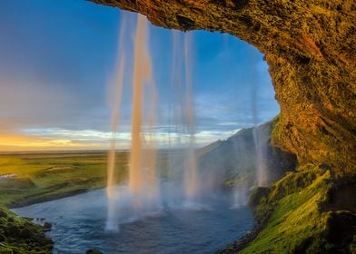 Waterfall on a cave