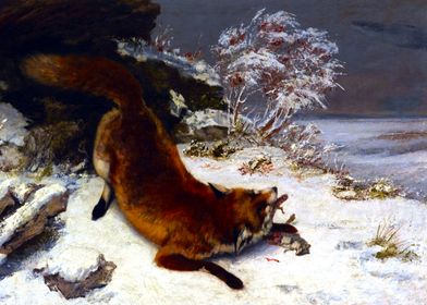 Fox In The Snow by Courbet