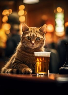 Cat With Beer