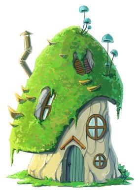 Mossy fairytale house