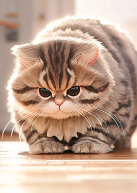 Cute Fat Tabby Cat