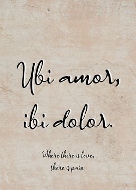 Latin Quote Ubi Amor