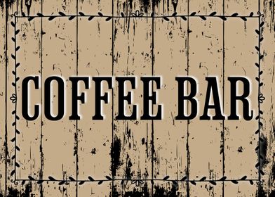 Coffee Bar Wooden Sign