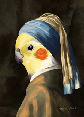 Cockatiel with red cheeks