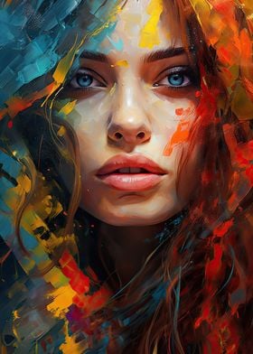 colorful woman portrait