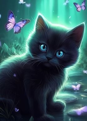 Cat with Butterfly