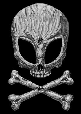 Alien Skull and Crossbones