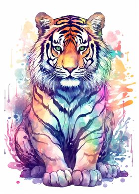 Watercolor Tiger Painting