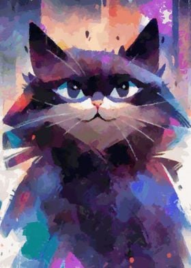 Cute cat abstract portrait