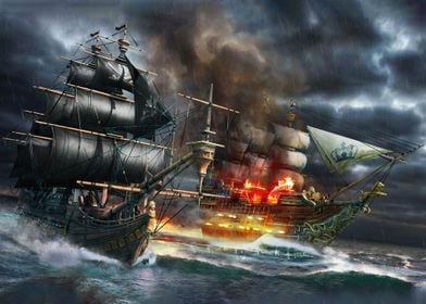 Epic Pirate Scene war ship