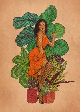 Retro Plant Girl