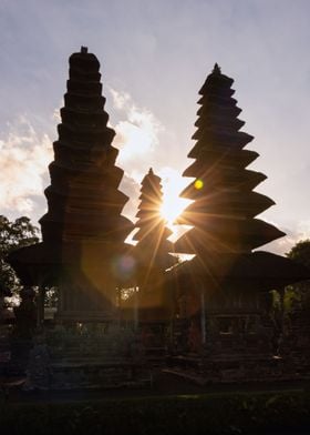 Balinese Temple Sunset