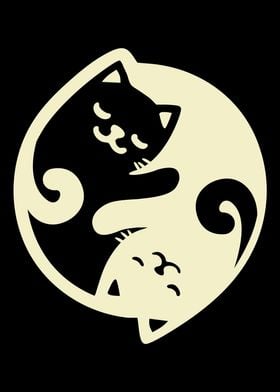 Yin Yang Cat Black version