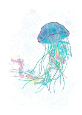 Infant turquoise jellyfish