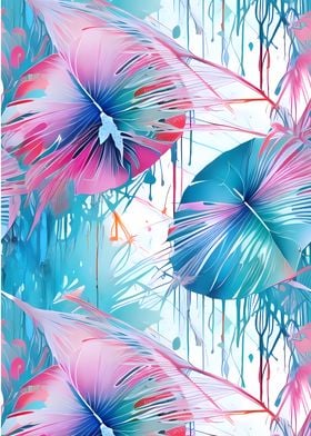 Watercolor Tropical Leaves