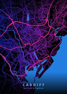 Cardiff Wales Map