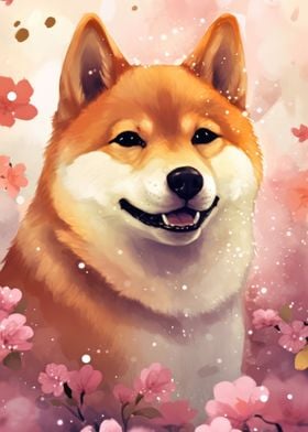 Dog Japan Shiba Blossom