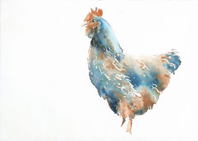 Chicken watercolor art