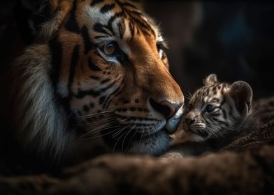 Tiger Mother and Baby