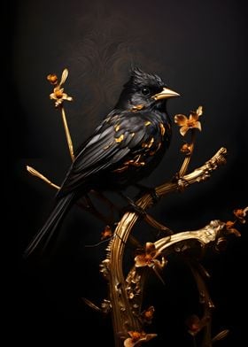 Black and Gold Sparrow 02