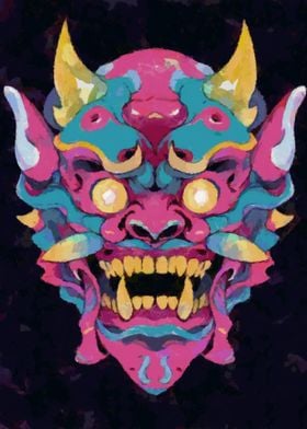 Demon mask abstract