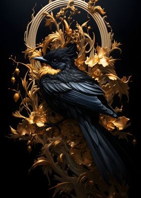 Black and Gold Sparrow 03