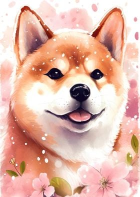 Dog Japan Shiba Blossom