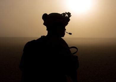Soldiers Patrol Silhouette