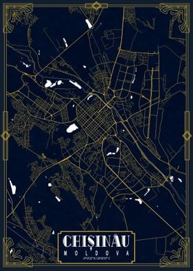 Chisinau City Map Gold