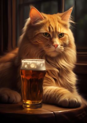 Cat Loves Beer