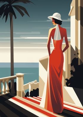 Art Deco Seaside Scenery