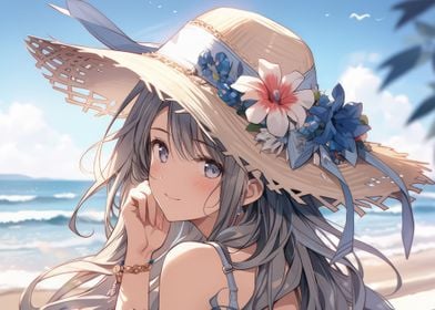 Manga Girl Beach Summer