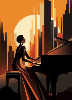 Art Deco Piano Player