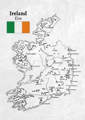 Handdrawn Ireland Map