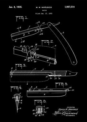 Antique Razor 1935 Patent