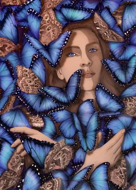 Moth In Blue Butterflies