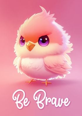 Cute Baby Bird Be Brave