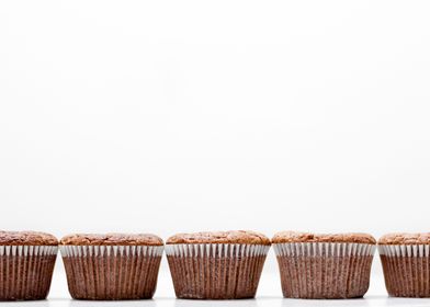 Row of chocolate Cupcakes