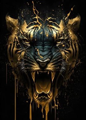 Gold Tiger Print Poster