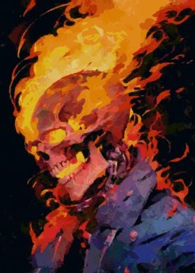 Skeleton flames abstract