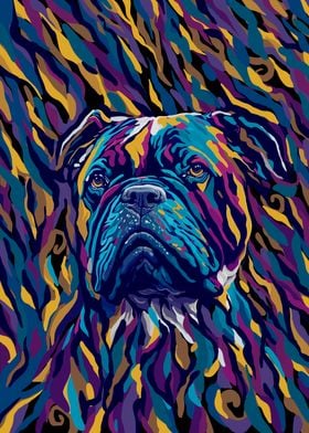 Abstract Colorful Bulldog