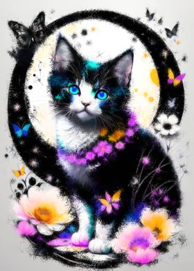 Mythical Floral Cat