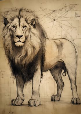 Lion in Style of Da Vinci