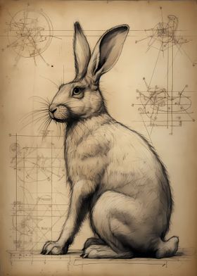 Rabbit in Da Vinci Style