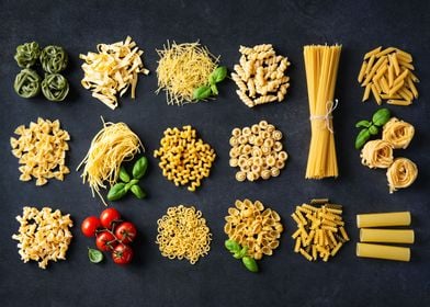 Various types of pasta