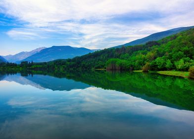 Lake landscape mountains