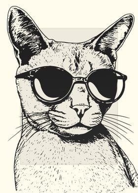 Chausie Cat Illustration
