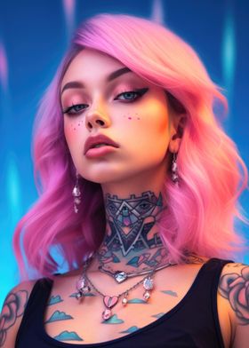 Pink Cyberpunk Girl
