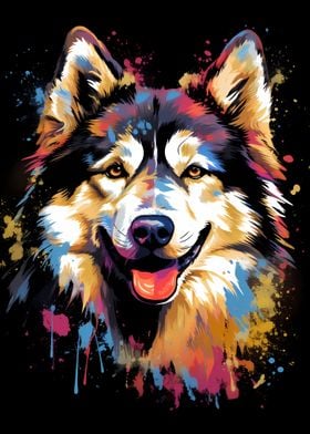 Alaskan Malamute Colorful