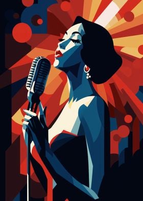 Art Deco Lady Jazz Singer